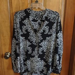 Black print blouse